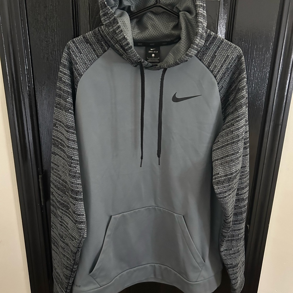 Nike Gray and Black Raglan Pullover Hoodie